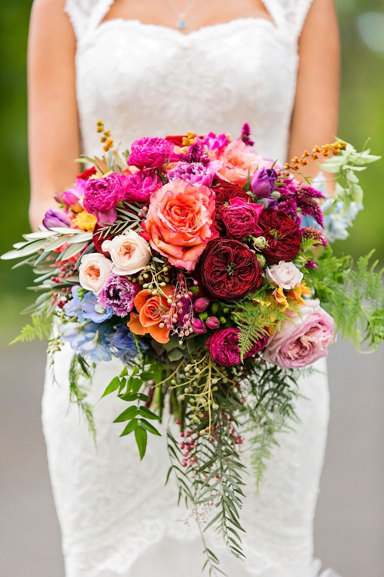 Girl holding flowers